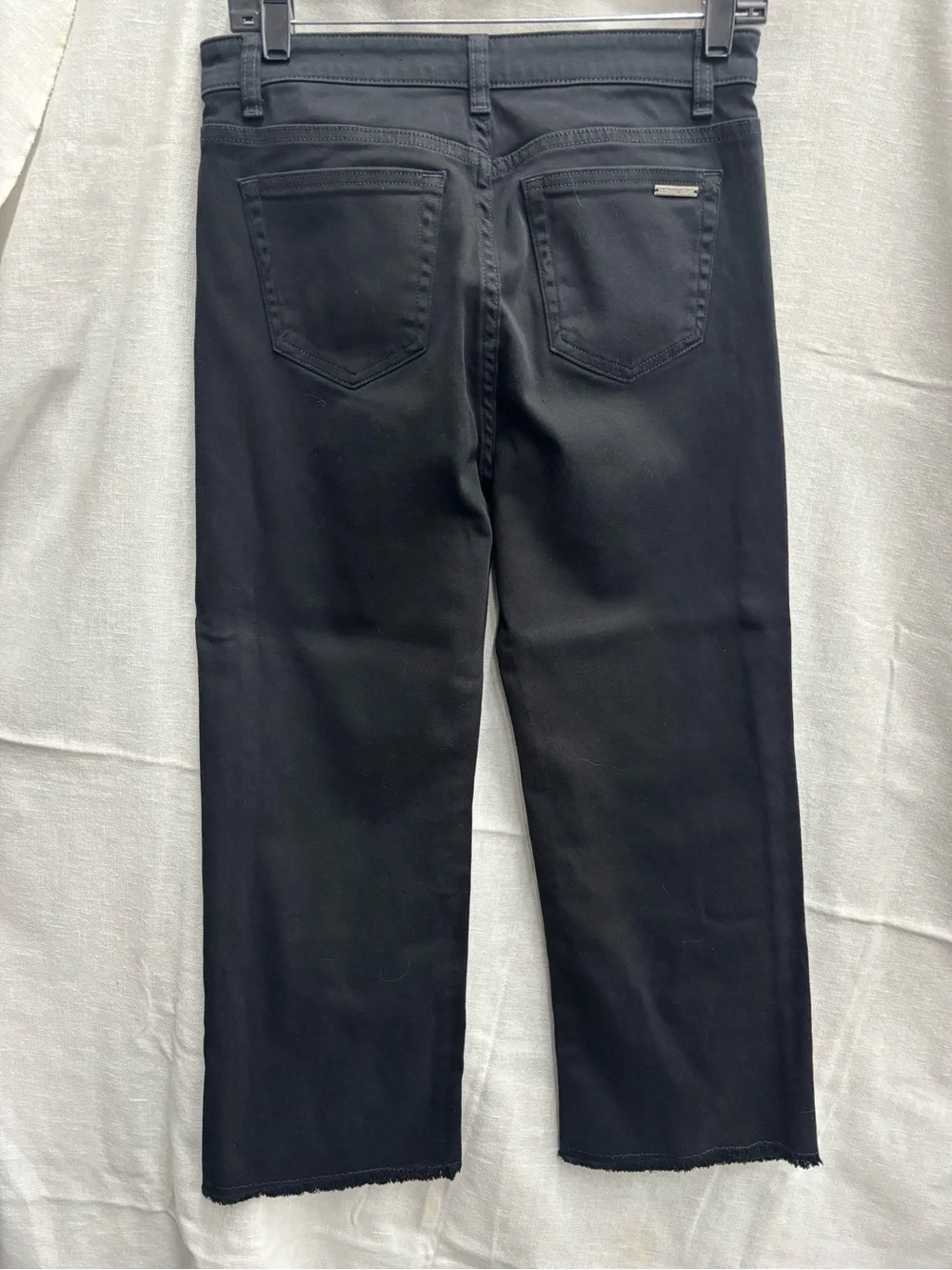 Michael Kors Black Slim Straight Women's Jeans with Exposed Button Fly